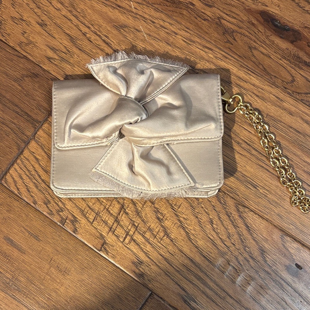 BCBG Vintage Y2K Gold Clutch with Chain Accent